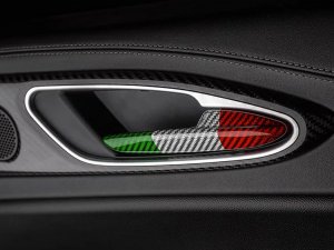 Alfa Romeo Giulia Interior Door Handle Trim Set - Carbon Fiber - Italian Theme